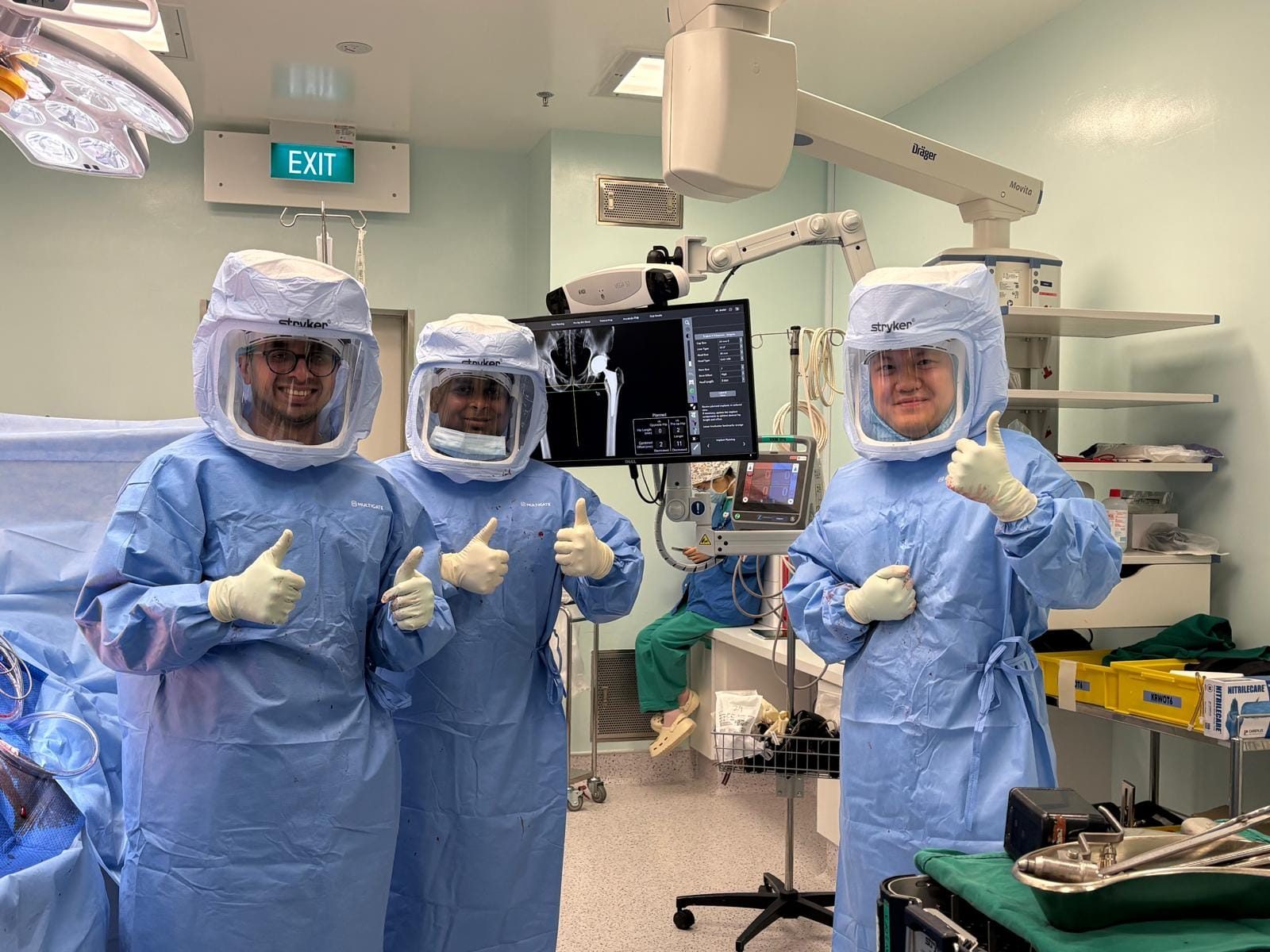 Dr. Godbole and colleagues during Mako robotic-assisted surgery training